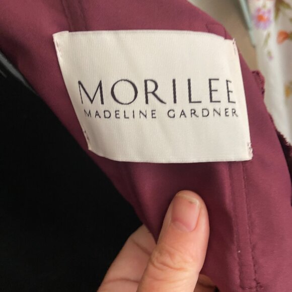 Gorgeous Wine Colored Morilee Halter Sequined Formal Gown Sz 16 Homecoming Prom - Picture 7 of 12